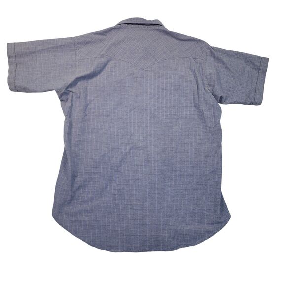 Vintage Ruddock Western Shirt Short Sleeve Blue Plaid Pearl Snap Men's XL (18) - Picture 2 of 10